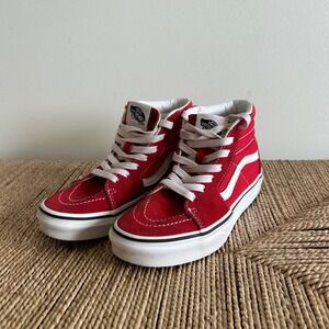 Vans Shoes Youth Size 2 Sk8-hi Red Suede High Top Cherries Jubilee Skate